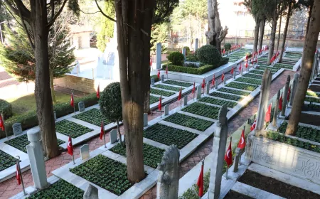 Şehit mezarları çiçeklerle donatıldı