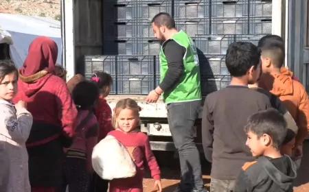 DÜZCE’DEN DAYANIŞMA ÖRNEĞİ SURİYE’YE İLK YARDIM TIRI ULAŞTI “ŞAM VE HALEP’İN YANINDAYIZ”
