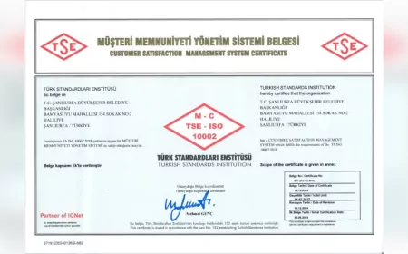 ŞANLIURFA BÜYÜKŞEHİR BELEDİYESİ, ‘KALİTE’ VE ‘YÖNETİM’ BELGELERİNİ YENİLEDİ