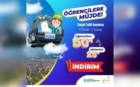 Karnesini getirene Kartepe Teleferiği yüzde 50 indirimli