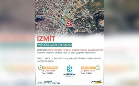 Kocaeli'de Solaklar Üst Geçidi'nin Montajı Başlıyor: Trafik Düzenlemesi Yapılacak