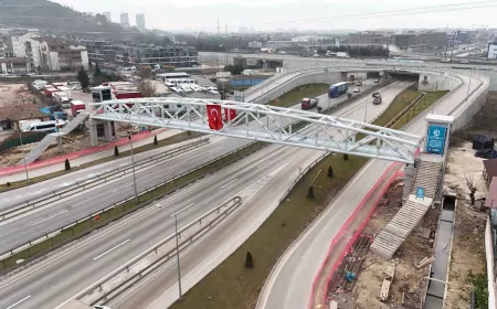 Solaklar Kavşağı’na 120 Tonluk Çelik Üst Geçit Monte Edildi