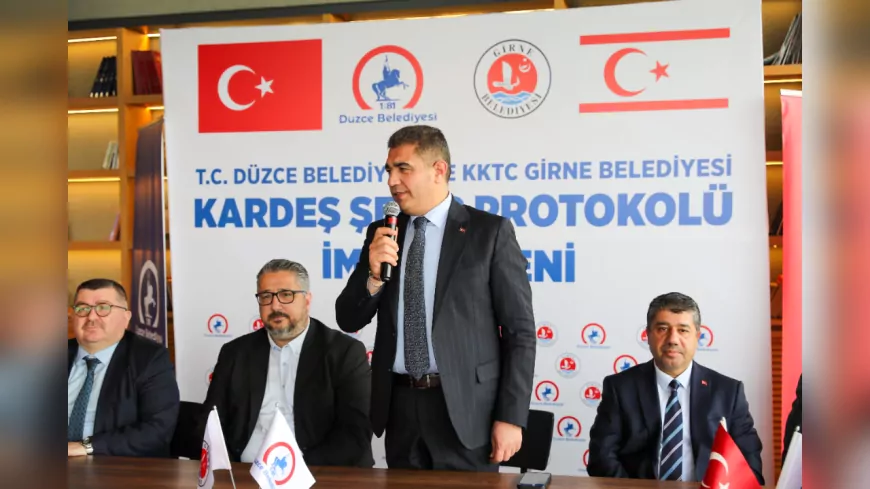 Girne Heyeti Düzce’de ‘Kardeş Şehir Protokolü’ İmzaladı