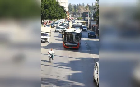 Antalya'da Otobüs Şeridi Uygulaması Başladı: İlk Etap Mevlana Kavşağı ile Güllük Kavşağı Arasında