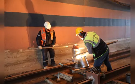 Alikahya Stadyum Tramvay Hattı’nda Ray Kaynakları Yapılıyor