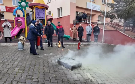 Gümüşhane Belediyesi'nden Yangın Söndürme ve Tahliye Eğitimi