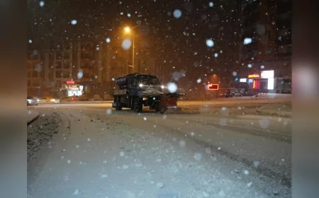 Düzce Belediyesi Karla Mücadelede 24 Saat Sahada