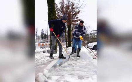 Düzce Belediyesi 24 Saat Karla Mücadelede