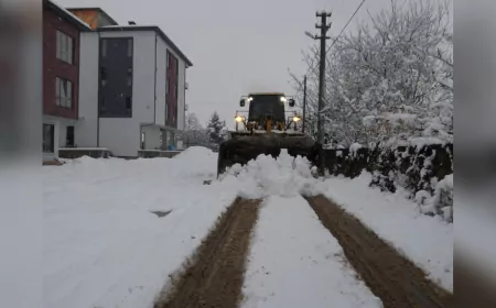 Düzce’de Dört Koldan Karla Mücadele, Gece-Gündüz Yollar Açık Tutuluyor