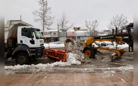 Nevşehir Belediyesi Sanayi Bölgesinde Kar Temizliği Yaptı