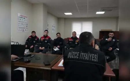 Düzce İtfaiyesi’nden Yeniçağ İtfaiyesi’ne Yangın Güvenliği Eğitimi