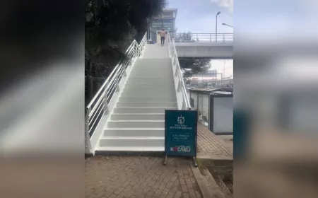 Gebze Mobilyacılar Çarşısı Üst Geçidinde Bakım Çalışmaları Tamamlanıyor