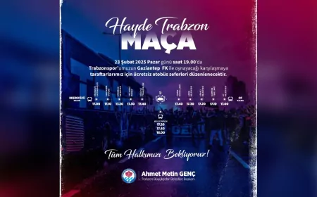 Büyükşehir, Trabzonspor Maçına Ücretsiz Ulaşım Sağlayacak