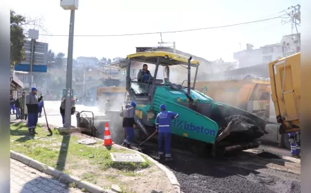 İzmir’de Asfalt Seferberliği Sürüyor: Gürçeşme Caddesi Yenileniyor