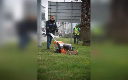 Giresun Belediyesi'nden Yeşil Alanlarda Temizlik ve Bakım Çalışmaları