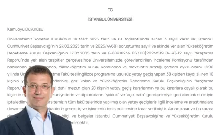 EKREM İMAMOĞLU'NUN DİPLOMASI İPTAL EDİLDİ, YÖK VE SAVCILIĞA GÖNDERİLECEK