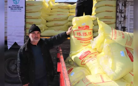 Kocaeli Büyükşehir Belediyesi'nden Çiftçilere Yüzde 50 Hibeli Gübre Desteği