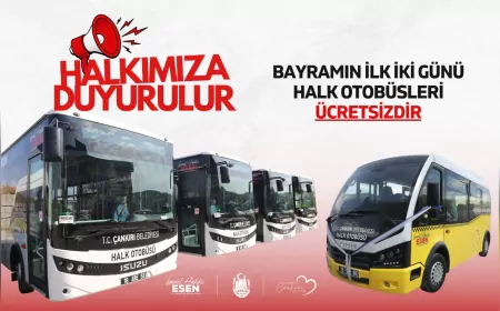 Çankırı’da Ramazan Bayramı’nda Toplu Taşıma Ücretsiz