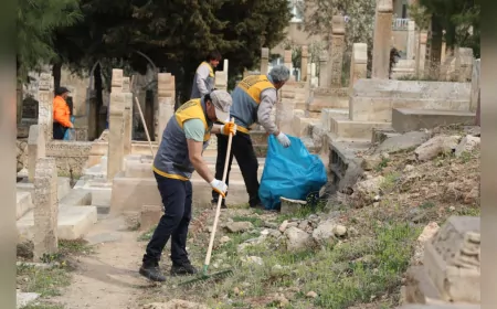 Büyükşehir Belediyesi’nde Bayram Öncesi Mezarlıklarda Temizlik Çalışmaları