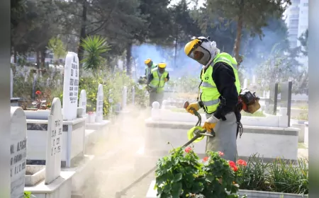 Hatay Büyükşehir Belediyesi Mezarlıklarda Bayram Hazırlıklarını Başlattı