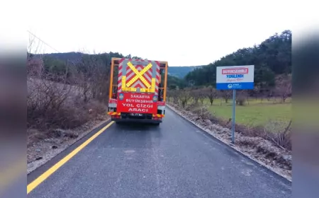 Büyükşehir Belediyesi, Kırsaldaki Grup Yollarında Yol Çizgi Çalışmalarına Başladı