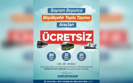 Kocaeli’de Ramazan Bayramı Boyunca Ulaşım Ücretsiz!