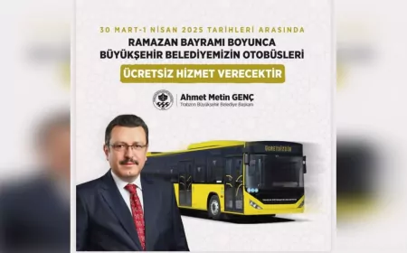 Trabzon'da Bayramda Otobüsler Ücretsiz Olacak