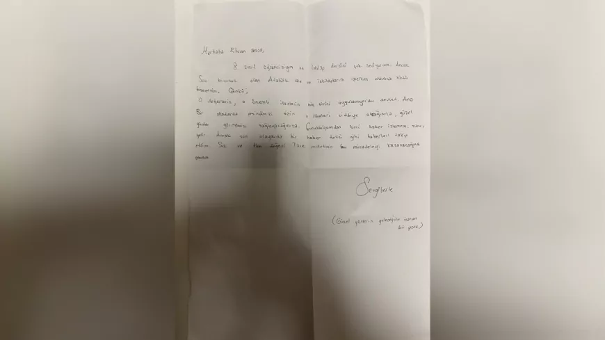 Sivrihisar'dan Ekrem İmamoğlu'na Anlamlı Destek: 8. Sınıf Öğrencisinden Mektup