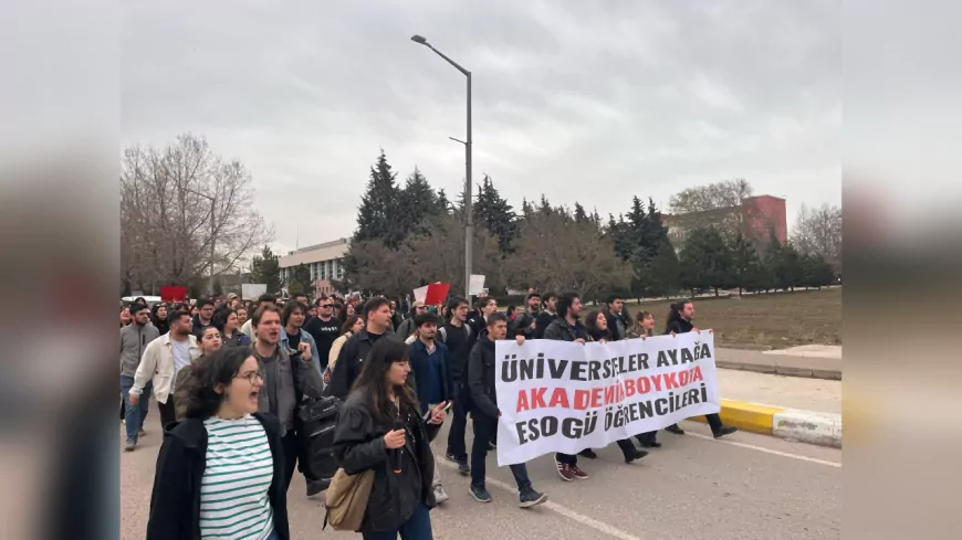 Eskişehir Osmangazi Üniversitesi Öğrencilerinden İmamoğlu Protestolarına Destek Yürüyüşü