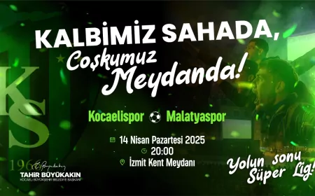 Kocaelispor Coşkusu Kent Meydanı’na Taşınıyor: Dev Ekranda Süper Lig Heyecanı