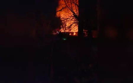 Bilecik İtfaiyesi Gece Saatlerinde Selbükü Köyü'ndeki Yangına Müdahale Etti