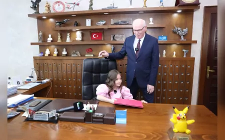 Başkan Kurt’un Makamı 23 Nisan’da Minik Başkan Miray’a Emanet