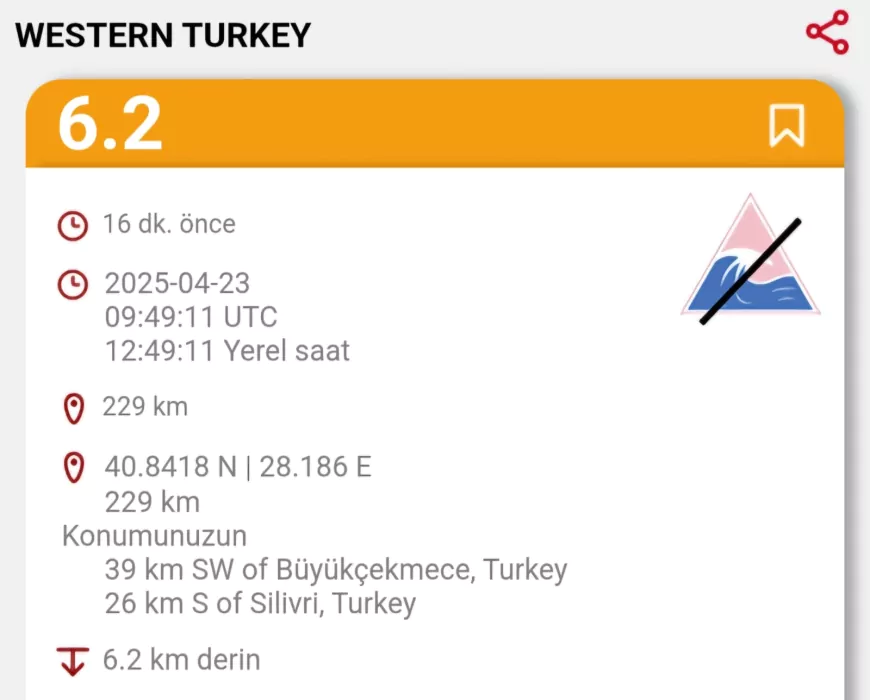 İstanbul'da 6.2 Büyüklüğünde Deprem! Deprem Eskişehir'den de Hissedildi!