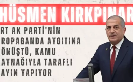 İYİ Partili Hüsmen Kırkpınar: “TRT AK Parti'nin propaganda aygıtına dönüştü, kamu kaynağıyla taraflı yayın yapıyor”