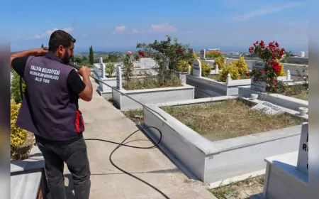 Yalova Şehir Mezarlığı’nda Bayram Düzenlemesi