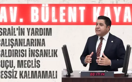 YENİ YOL Grubu Başkanı Bülent Kaya: ‘İsrail’in yardım çalışanlarına saldırısı insanlık suçu, Meclis sessiz kalmamalı’
