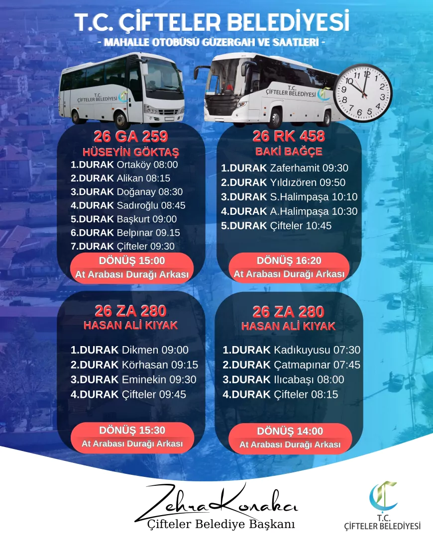 Çifteler Belediyesi’nden Kırsal Mahallelere Ücretsiz Ulaşım Müjdesi