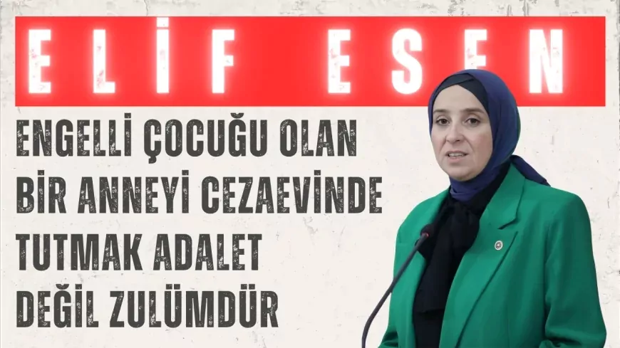 DEVA Partili Elif Esen: “Engelli çocuğu olan bir anneyi cezaevinde tutmak adalet değil zulümdür”