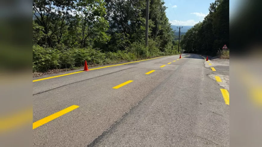 Kocaeli Büyükşehir’den Kırsalda 50 Bin Metrekarelik Yol Çizgi Çalışması