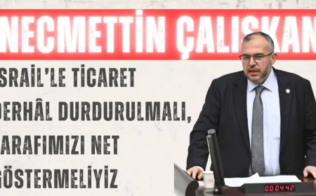 Saadet Partili Necmettin Çalışkan: ‘İsrail’le ticaret derhâl durdurulmalı, tarafımızı net göstermeliyiz’