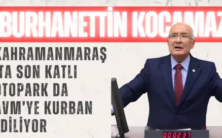 İYİ Parti’li Burhanettin Kocamaz: ‘Kahramanmaraş’ta son katlı otopark da AVM’ye kurban ediliyor’