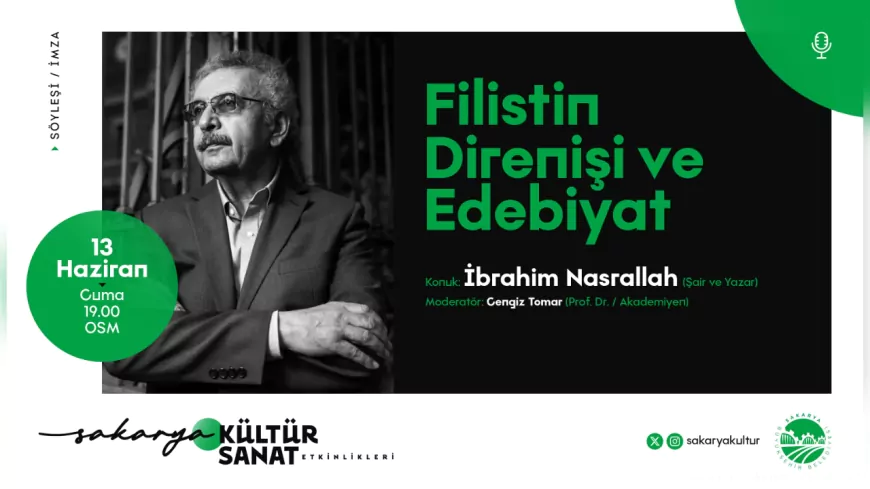 Filistinli Şair İbrahim Nasrallah Sakarya’da: Direnişi ve Edebiyatı Anlatacak