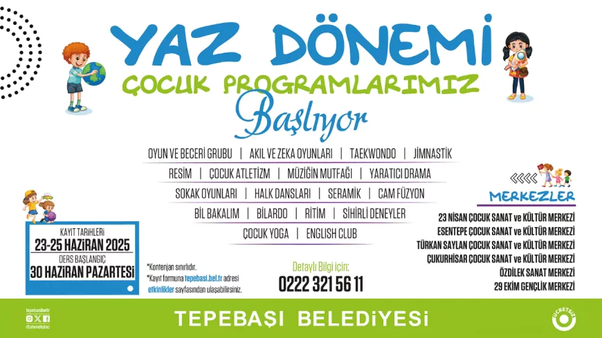 Tepebaşı Belediyesi’nden Çocuklara Yaz Dönemi Sürprizi