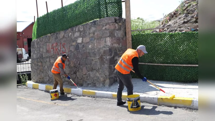 Ardahan Belediyesi’nden Şehir Estetiğine Katkı: Yaya Geçitleri ve Bordürler Yenileniyor