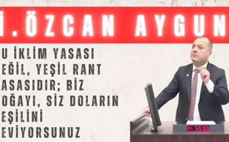 CHP’li İlhami Özcan Aygun: “Bu iklim yasası değil, yeşil rant yasasıdır; biz doğayı, siz doların yeşilini seviyorsunuz”