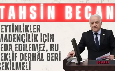 CHP’li Tahsin Becan: “Zeytinlikler madencilik için feda edilemez, bu teklif derhâl geri çekilmeli”