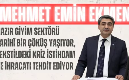 DEVA Partili Mehmet Emin Ekmen: “Hazır giyim sektörü tarihî bir çöküş yaşıyor, tekstildeki kriz istihdam ve ihracatı tehdit ediyor”