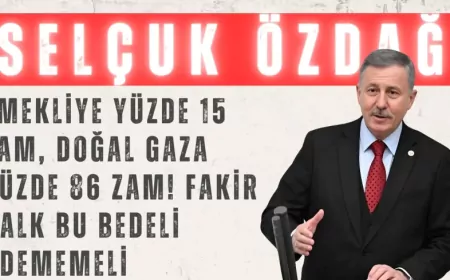 YENİ YOL’lu Selçuk Özdağ: “Emekliye yüzde 15 zam, doğal gaza yüzde 86 zam! Fakir halk bu bedeli ödememeli”