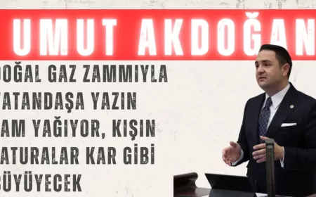 CHP’li Umut Akdoğan: “Doğal gaz zammıyla vatandaşa yazın zam yağıyor, kışın faturalar kar gibi büyüyecek”