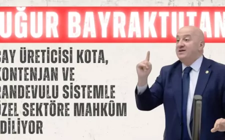 CHP’li Uğur Bayraktutan: “Çay üreticisi kota, kontenjan ve randevulu sistemle özel sektöre mahkûm ediliyor”